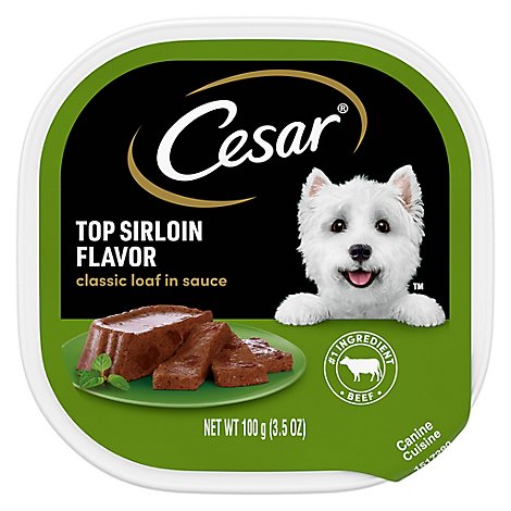 Cesar Classic Loaf in Sauce Top Sirloin Wet Dog Food Easy Peel Trays - 3.5 Oz