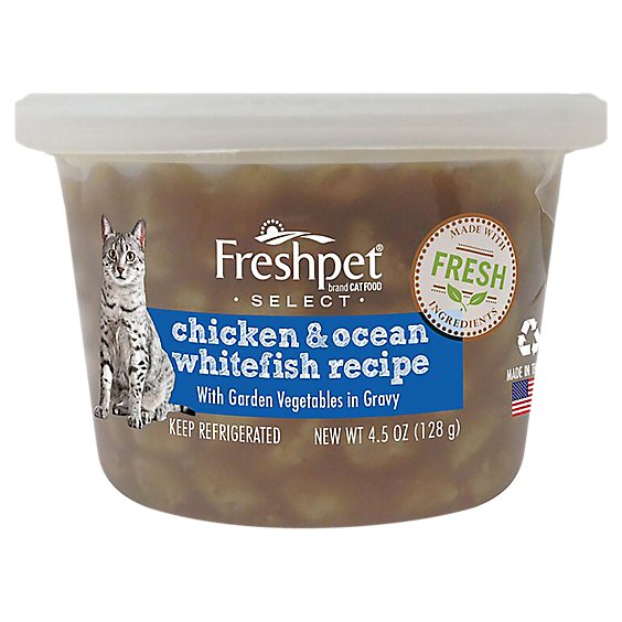 Freshpet Select Cat Food Chicken & Ocean Whitefish Recipe Tub - 4.5 Oz