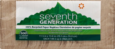 Seventh Generation Paper Napkins 1-Ply Brown Wrapper - 500 Count - Image 2