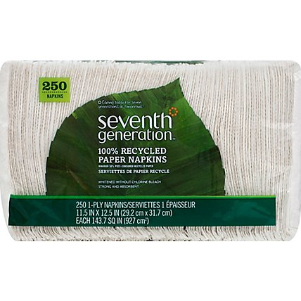 Seventh Generation Paper Napkins 1-Ply 100% Recycled Paper White - 250 Count - Image 2