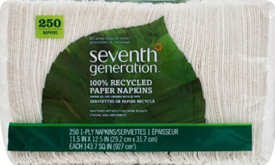 Seventh Generation Paper Napkins 1-Ply 100% Recycled Paper White - 250 Count - Image 2