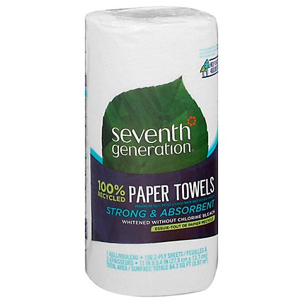 Seventh Generation Paper Towels 2-Ply White Wrapper - 1 Roll - Image 3