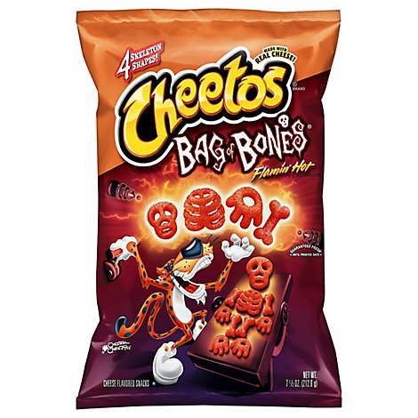 CHEETOS Snacks Cheese Flavored Bag of Bones Flamin Hot - 7.5 Oz