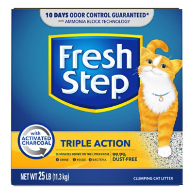 Fresh Step Cat Litter Scoopable Triple Action Scented Box 25 Lb Albertsons
