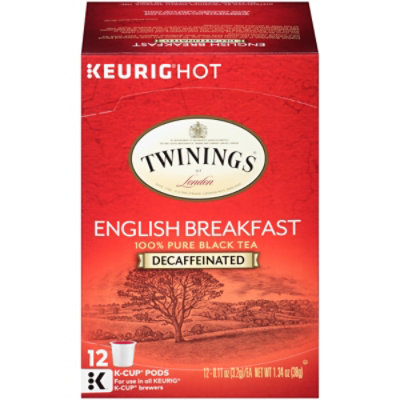 Twinings of London Black Tea K-Cup Pods English Breakfast Tea Decaffeinated - 12-0.11 Oz - Image 2