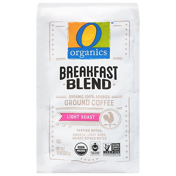 O Organics Coffee Ground Light Roast Breakfast Blend - 10 Oz