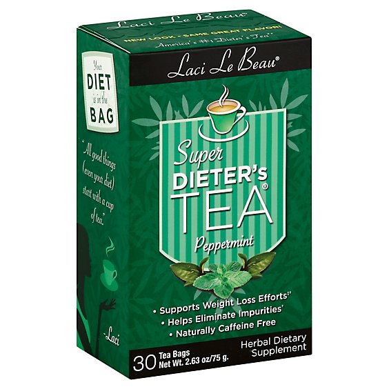 Laci Le Beau Super Dieters Tea Peppermint 30 Count - 2.63 Oz