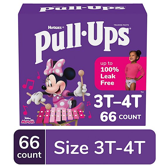 Pull-Ups Potty Training Underwear for Girls Size 3T to 4T - 66 Count