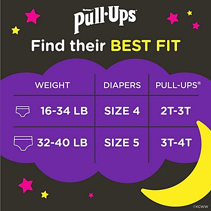 Pull-Ups Girls' Night-Time Training Pants 3T-4T - 60 Count - Image 2