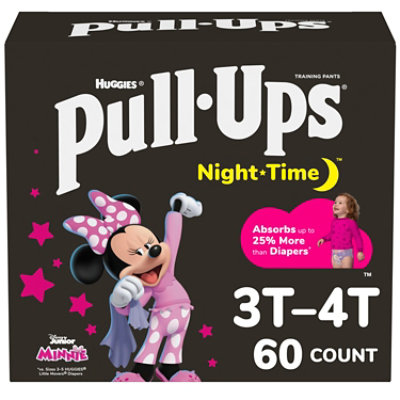 Pull-Ups Night Time Training Pants For Girls 3T To 4T - 60 Count