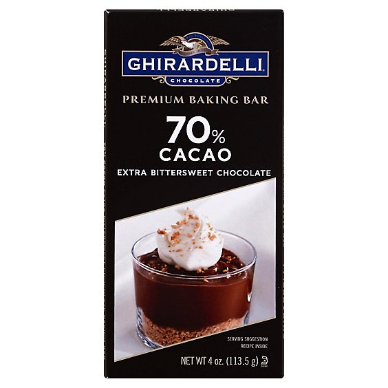 Ghirardelli Extra Bittersweet 70% Cacao Chocolate Premium Baking Bar - 4 Oz
