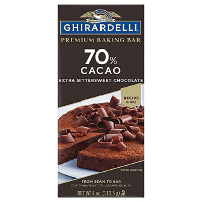 Ghirardelli Extra Bittersweet 70% Cacao Chocolate Premium Baking Bar - 4 Oz