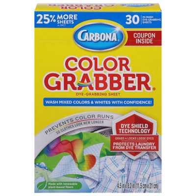 Carbona In Wash Sheets Color Grabber With Microfiber Box - 30 Count