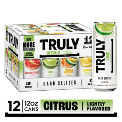 Truly Hard Seltzer Spiked & Sparkling Water Citrus Variety 5% ABV Slim Cans - 12-12 Fl. Oz.