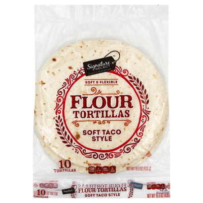Signature SELECT  Soft Taco Style Flour Tortillas 10 Count - 15.5 Oz