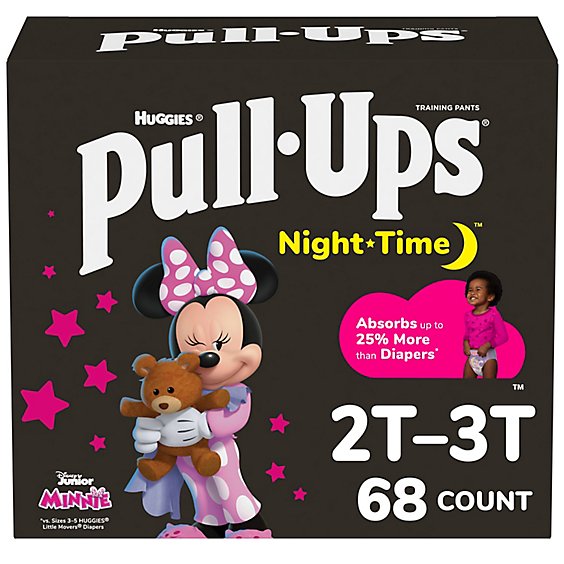 Pull-Ups Girls' Night-Time Training Pants 2T-3T - 68 Count