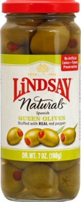 Lindsay Naturals Olives Queen Spanish Stuffed with Red Peppers - 7 Oz - Image 2