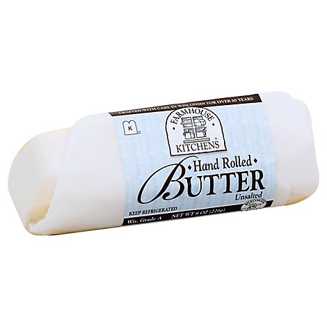 Farmhouse Kitchens Butter Hand Rolled Unsalted - 8 Oz