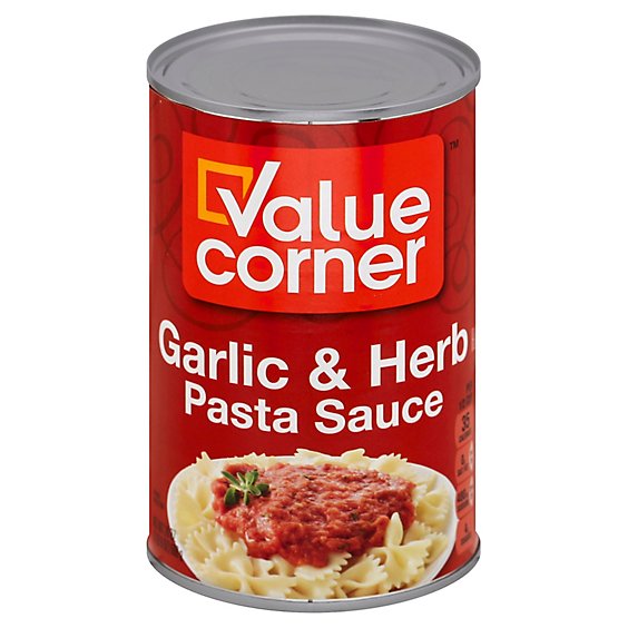 Value Corner Pasta Sauce Garlic & Herb Flavored Can - 24 Oz