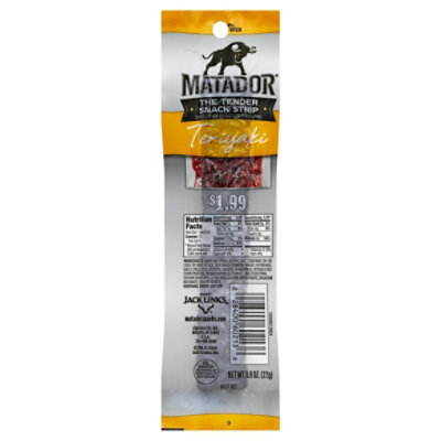 Matador The Tender Snack Strip Beef & Pork Teriyaki - 0.8 Oz