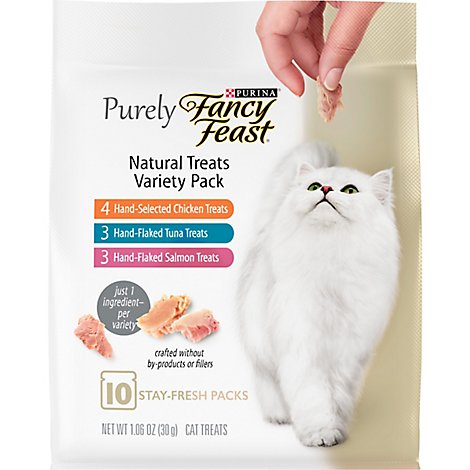 Fancy Feast Cat Treats Purely Variety Pack - 10-1.06 Oz