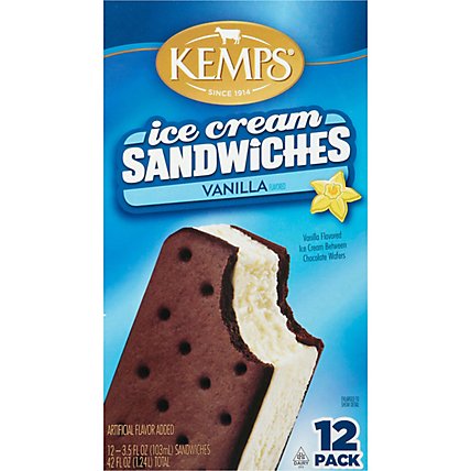 Kemps Vanilla Ice Cream Sandwiches - 12 Count - Image 2