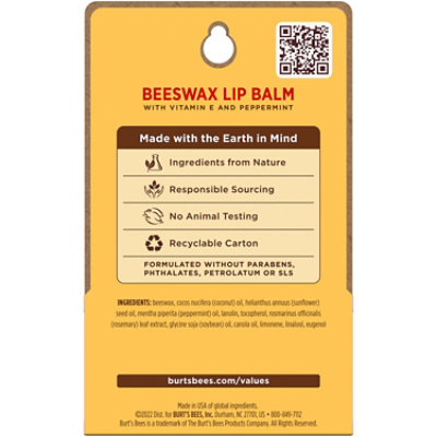 Burts Bees Original Beeswax 100% Natural Origin Moisturizing Lip Balm Tube - 2 Count - Image 2