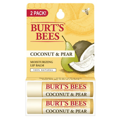 Burt's Bees Coconut & Pear 100% Natural Moisturizing Lip Balm Tubes - 2 Count