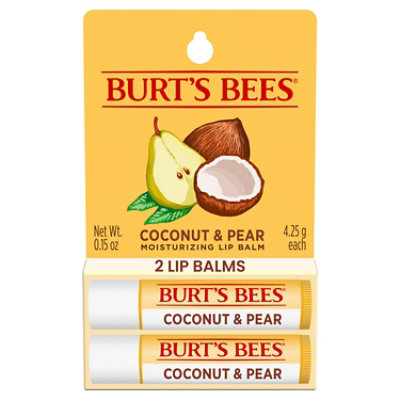 Burt's Bees Coconut & Pear 100% Natural Moisturizing Lip Balm Tubes - 2 Count