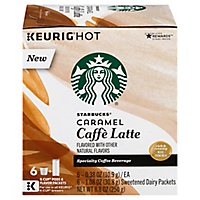 Starbucks Coffee K-Cup Pods & Flavor Packets Caffe Latte Caramel Box - 6-0.38 Oz - Image 3