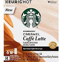 Starbucks Coffee K-Cup Pods & Flavor Packets Caffe Latte Caramel Box - 6-0.38 Oz - Image 2