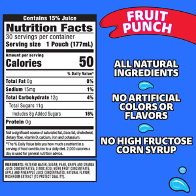 Capri Sun Fruit Punch Juice Drink Blend Pouches - 30-6 Fl. Oz. - Image 7