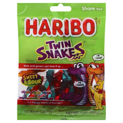 Haribo Gummi Candy Twin Snakes Sweet & Sour - 5 Oz - Image 1