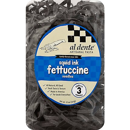 Al Dente Pasta Artisanal Fettuccine Noodles Squid Ink - 12 Oz - Image 2