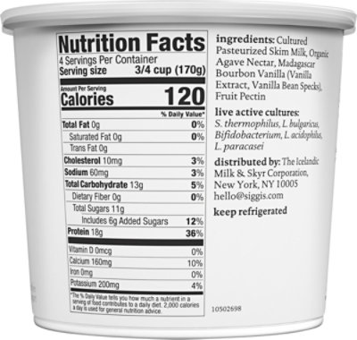 siggi's Vanilla Icelandic Skyr Nonfat Yogurt - 24 Oz - Image 6