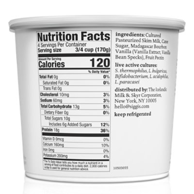 siggi's Vanilla Icelandic Skyr Nonfat Yogurt - 24 Oz - Image 3
