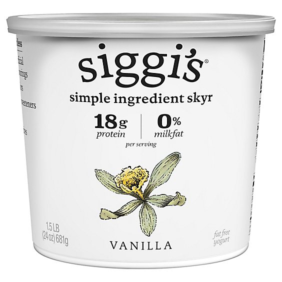 siggis Icelandic Skyr Nonfat Vanilla Yogurt - 24 Oz