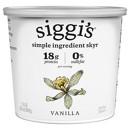 siggis Icelandic Skyr Nonfat Vanilla Yogurt - 24 Oz - Image 1