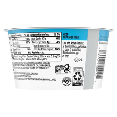 So Delicious Dairy Free Plain Coconut Milk Yogurt Cup - 5.3 Oz - Image 2