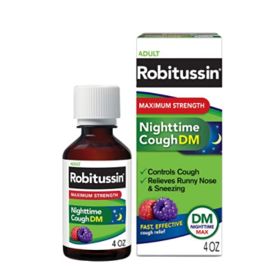 Robitussin DM Cough Relief Nightime Maximum Strength Adult - 4 Fl. Oz. - Image 1