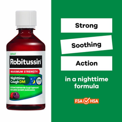 Robitussin DM Cough Relief Nightime Maximum Strength Adult - 4 Fl. Oz. - Image 5