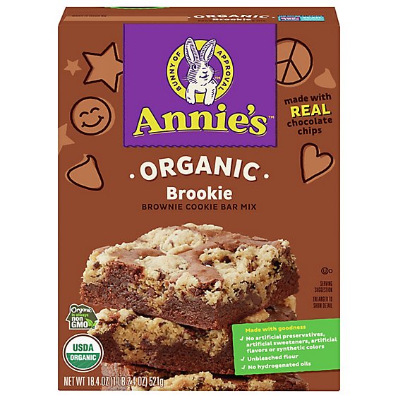 Annies Homegrown Baking Mix Organic Cookie Brown Bar - 18.4 Oz