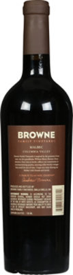 Browne Family Vineyards Malbec Columbia Valley - 750 Ml - Image 4