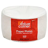 Value Corner Plates Paper 9 Inch Uncoated Microwave Safe Wrapper - 300 Count - Image 1