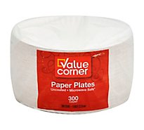 Value Corner Plates Paper 9 Inch Uncoated Microwave Safe Wrapper - 300 Count
