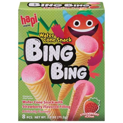 Hapi Bing Bing Cone Snack Strawberry - 2.5 Oz - Image 2