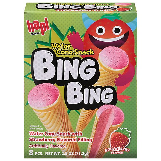 Hapi Bing Bing Cone Snack Strawberry - 2.5 Oz