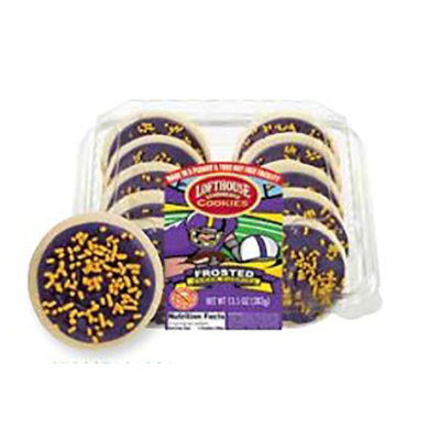 Lofthouse Cookie Football Purple Gold - Each - Image 1