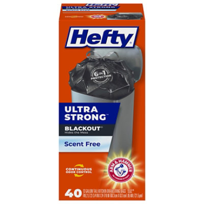 Hefty Trash Bags Drawstring Ultra Strong Blackout Tall 13 Gallon Scent Free - 40 Count - Image 3