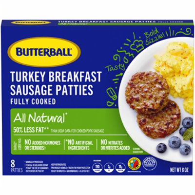 Butterball All Natural Sausage Turkey Breakfast Patties - 8 Oz - Image 3